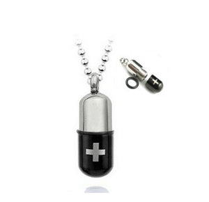 Stainless Steel Pill & Perfume Bottle Necklaces