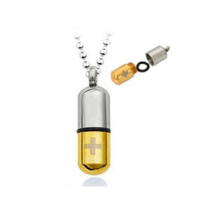 Stainless Steel Pill & Perfume Bottle Necklaces